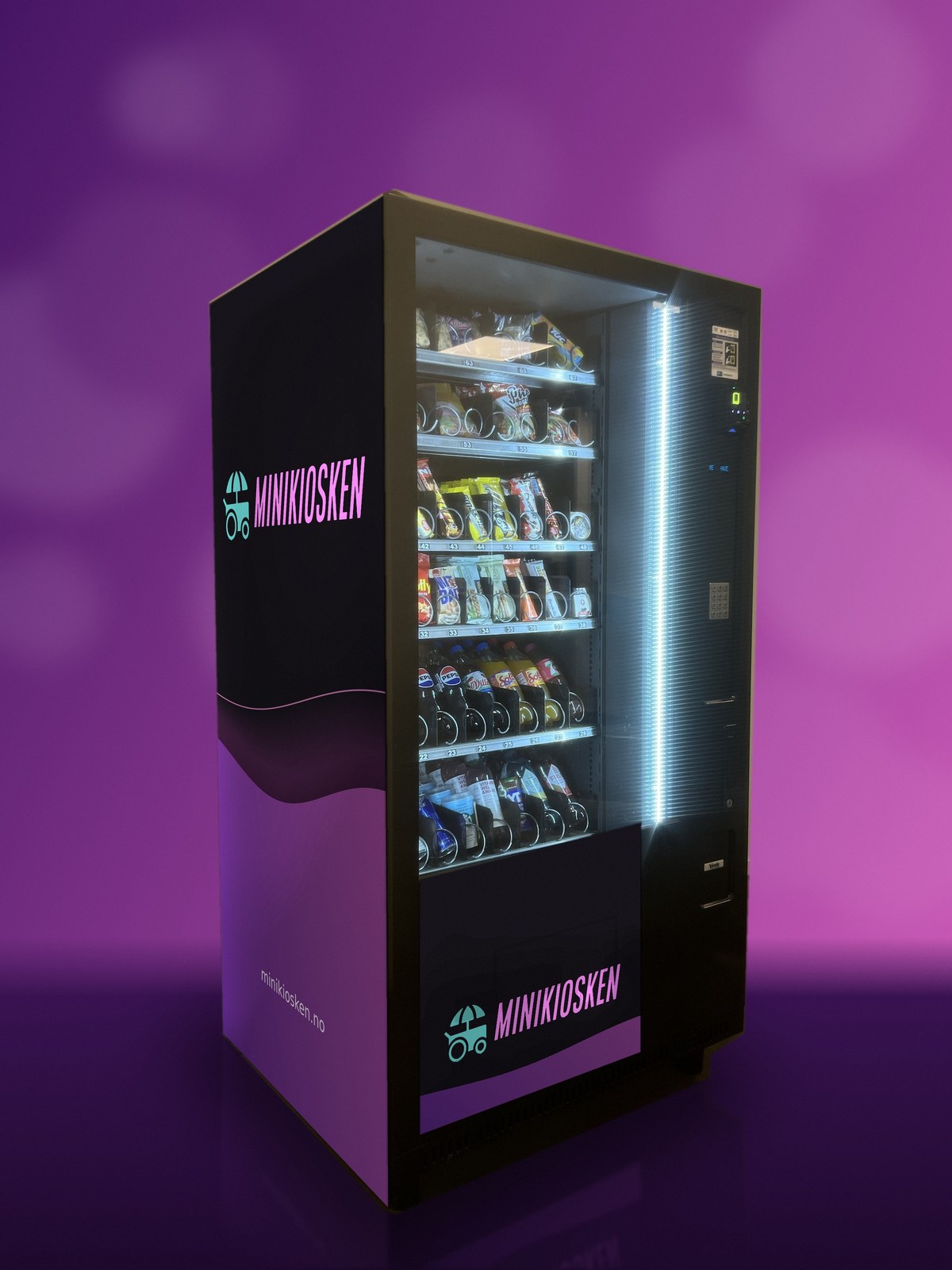 Kombiautomat med snacks og drikke fra Minikiosken