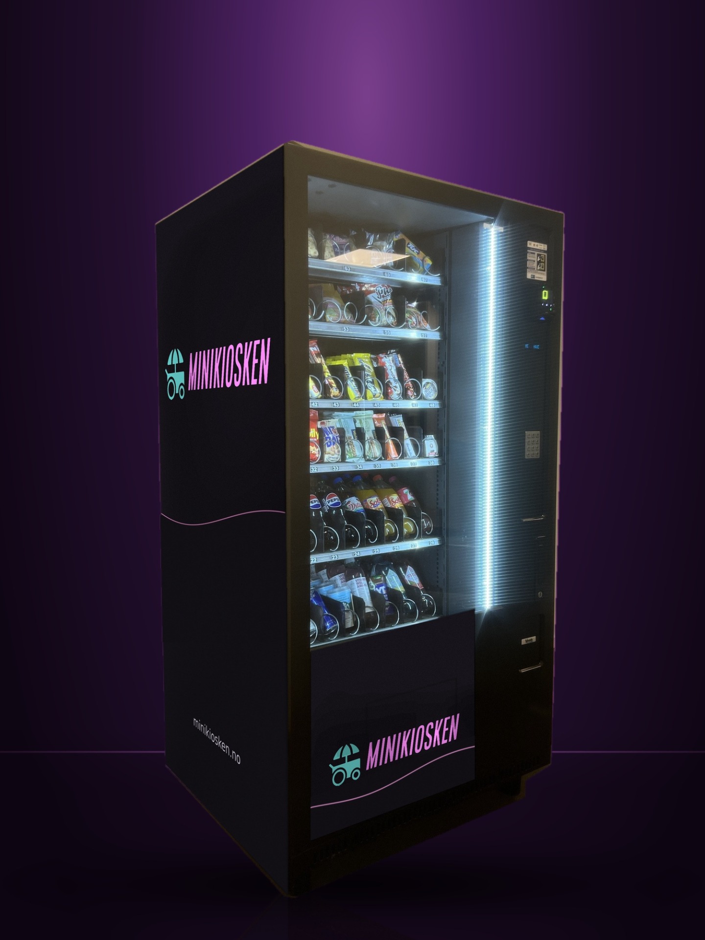 Kombiautomat med snacks og drikke fra Minikiosken